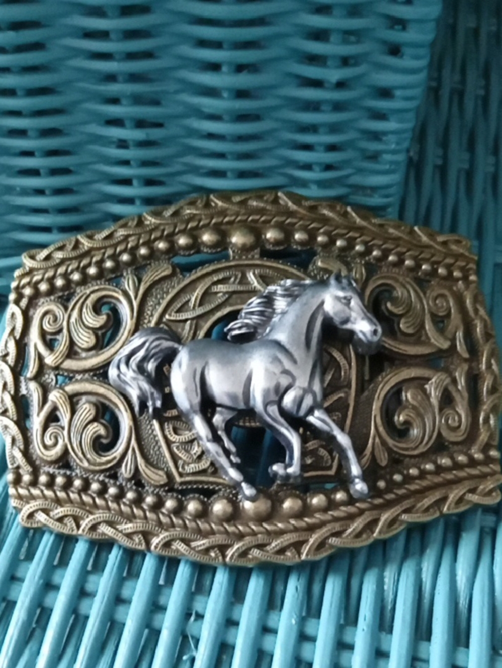 Western Horse Belt Buckle
